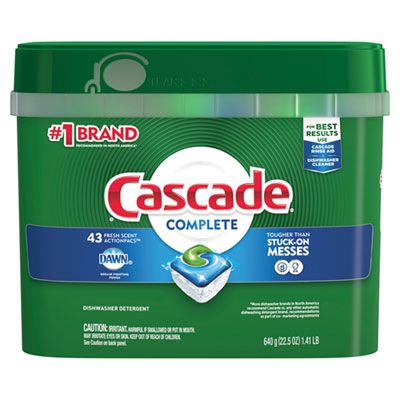P&G 06070 Cascade Complete Automatic Dishwasher Detergent, Fresh Scent, 43 ActionPacs / 22.5 oz Tub - 6 / Case