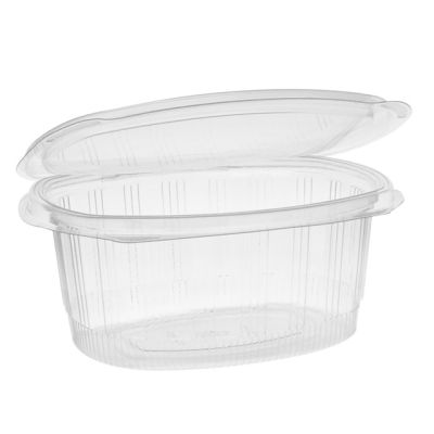 Pactiv YCA910320000 EarthChoice 32 oz Plastic Hinged Lid Take Out Deli Container, Recycled PET, 7.31" x 5.88" x 3.25", Clear - 280 / Case