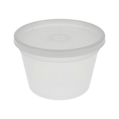 Pactiv YSD2516 DELItainer 16 oz Plastic Deli Tub with Lid, Polypropylene, Translucent - 240 / Case