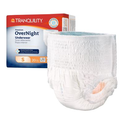 Tranquility Premium OverNight Pull Up Underwear, Small (22-36 in.) - 80 / Case