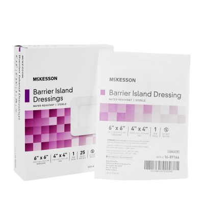 McKesson Barrier Island Dressing, 6" x 6", Sterile - 100 / Case
