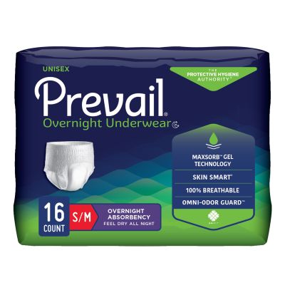 Prevail Overnight Pull-Up Underwear, Small / Medium (34 to 46 in.) - 64 / Case