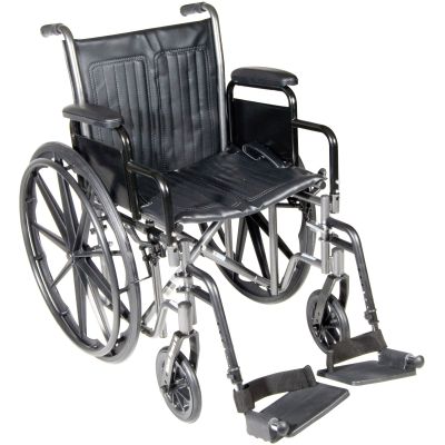 McKesson Wheelchair with Padded Arms, Swing Away Footrest, 18" Seat, 300 lbs Capacity - 1 / Case