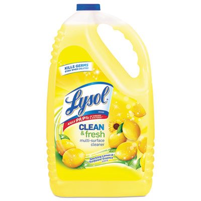 Reckitt Benckiser 77617 Lysol Clean & Fresh Multi-Surface Disinfectant Cleaner, Lemon Scent, 144 oz Bottle - 4 / Case