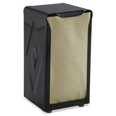 San Jamar H900BK Tabletop Tall Fold Napkin Dispenser, 3.75" x 4" x 7.5", Black - 1 / Case
