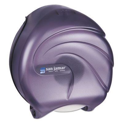 San Jamar R2090TBK Oceans 9" Jumbo Roll Toilet Paper Dispenser, Transparent Black - 1 / Case