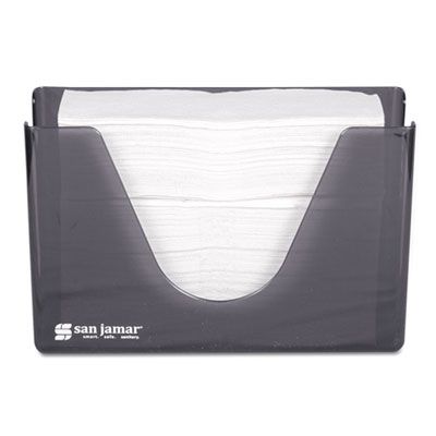 San Jamar T1720TBK Countertop Dispenser for Folded Paper Hand Towels, Plastic, 11" x 4-3/8" x 7", Black - 1 / Case