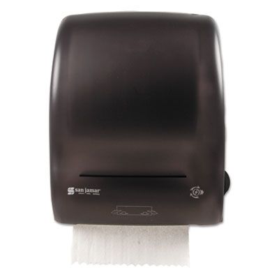 San Jamar T7400TBK Simplicity Dispenser for 8" Hardwound Roll Paper Towels, Black - 1 / Case
