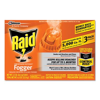 SC Johnson 305690 Raid Concentrated Deep Reach Fogger, 1.5 oz Aerosol Can - 36 / Case