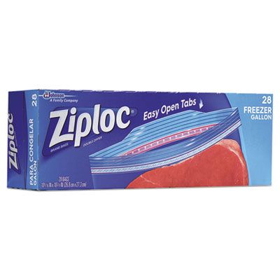 SC Johnson 314445 Ziploc Gallon Freezer Bags, Double Zipper, Clear - 252 / Case