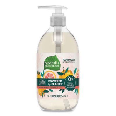 Seventh Generation 22925 Natural Hand Wash, Mandarin Orange & Grapefruit Scent, 12 oz Pump Bottle - 8 / Case