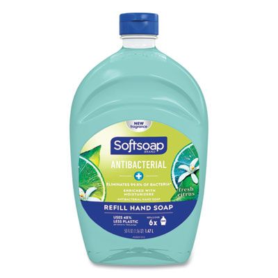 Colgate 45991 Softsoap Antibacterial Liquid Hand Soap Refill, Fresh Clean Scent, 50 oz Bottle - 6 / Case
