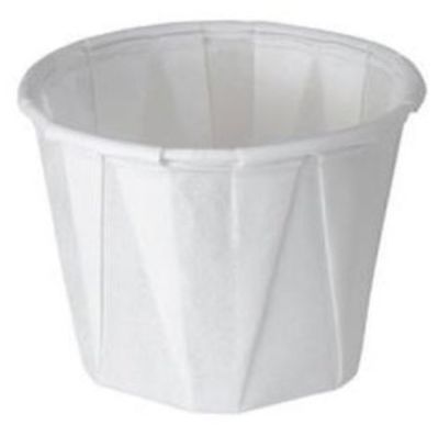 Solo 100-2050 1 oz Paper Portion / Medicine Cups, Pleated, White - 5000 / Case