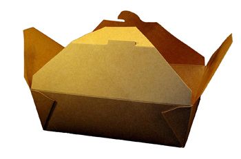SQP 100360 Eco-Box #3 Kraft Paper Takeout Boxes, 7" x 5" x 2.5", Brown - 200 / Case