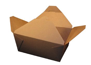 SQP 100460 Eco-Box #4 Kraft Takeout Boxes, 7" x 5" x 3.5", Brown - 160 / Case