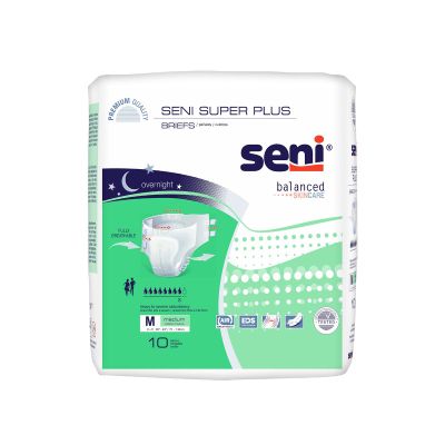 Seni Super Plus Adult Diapers with Tabs, Medium (30 to 43 in.), Overnight - 40 / Case