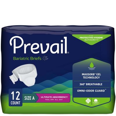 Prevail Bariatric Adult Diapers with Tabs, Size A 2X-Large (62-73 in.), Ultimate - 48 / Case