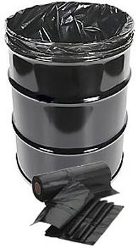 Vintage DL386327B 55 Gallon Steel Drum Liners / Garbage Bags, 38" x 63", 2.7 Mil, Black - 50 / Case
