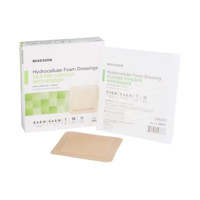 McKesson Silicone Hydrocellular Foam Dressing with Border, 6" x 6", Sterile - 200 / Case