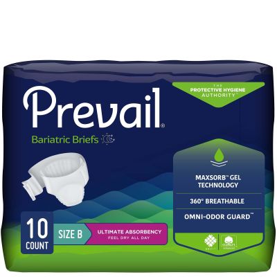 Prevail Bariatric Adult Diapers with Tabs, Size B 3X-Large (up to 100 in.), Ultimate - 40 / Case