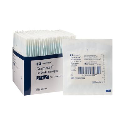 Cardinal Health Dermacea I.V. Drain Sponges, 2" x 2", Sterile - 1400 / Case