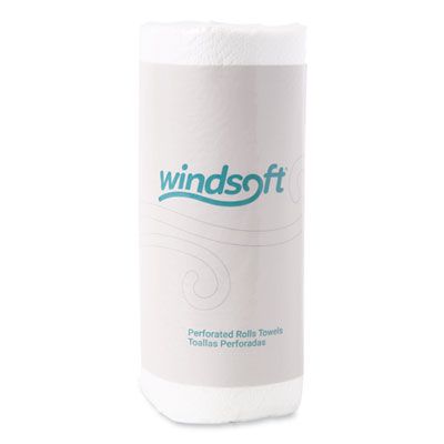 Windsoft 1220 Kitchen Roll Paper Towels, 2 Ply, 100 Perforated Sheets / Roll, White - 30 / Case