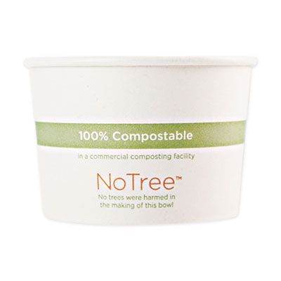 World Centric BOSU16 16 oz NoTree Sugarcane Paper Bowls, 4.4" x 3", Natural - 500 / Case