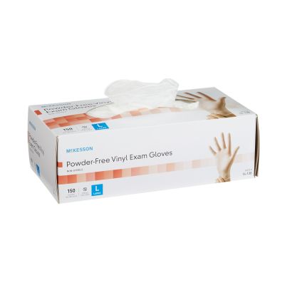 McKesson Vinyl Exam Gloves, Powder Free, Large - 150 / Case