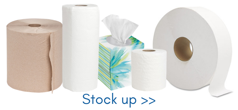 Stock up on paper towels, tissues, and toilet paper.