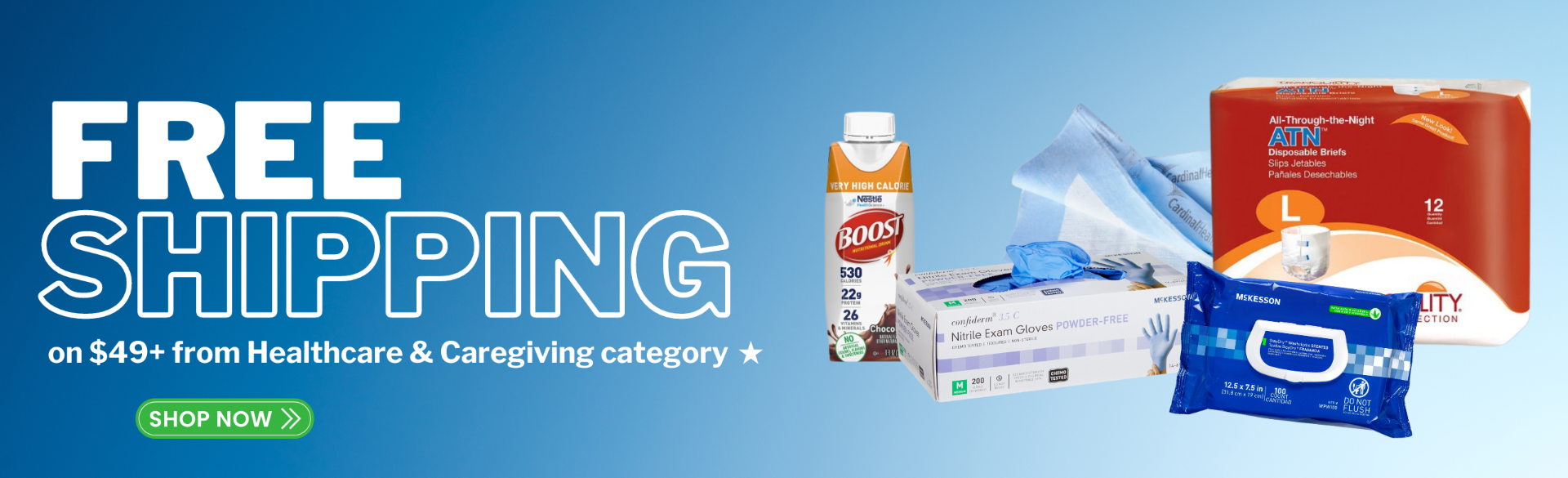 Shop for adult diapers, wipes, underpads, gloves, nutritional aids, and more in the Healthcare and Caregiving category, with free shipping on $49 plus.