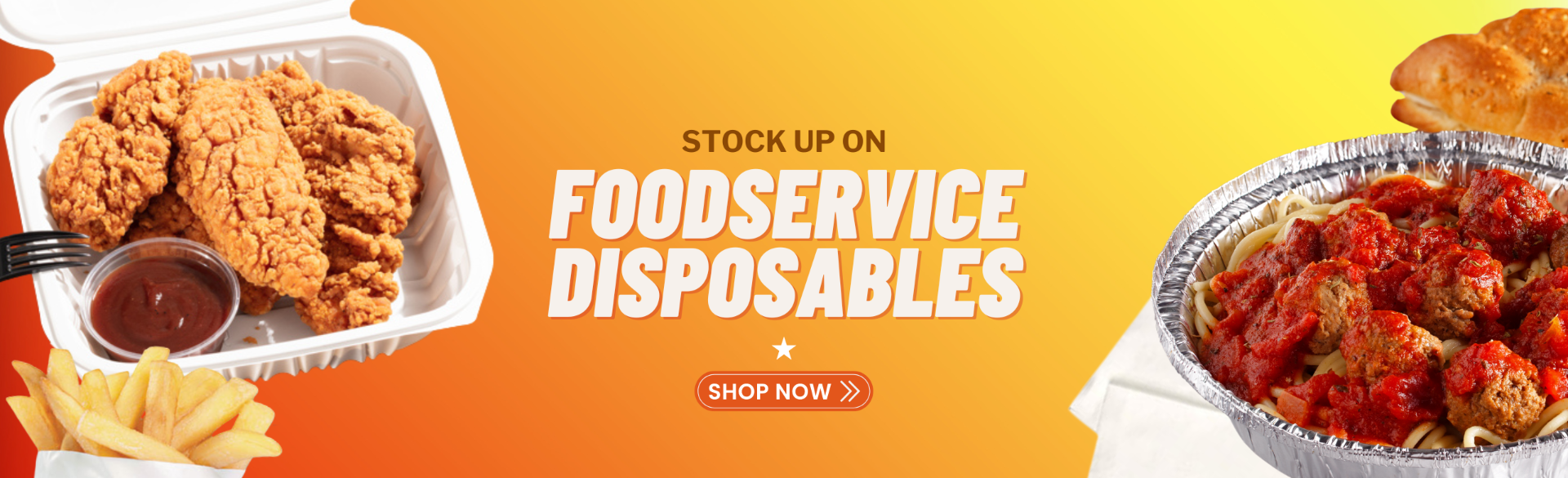 Shop for restaurant takeout boxes, french fry bags, aluminum foil disposable pans, paper napkins, and more in the Foodservice Disposables category.