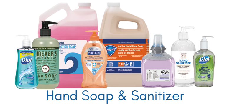 Shop for hand soap and hand sanitizer.